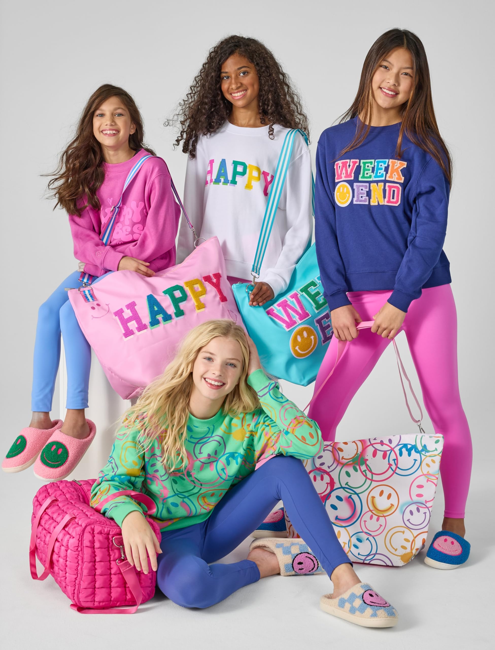 iscream Big Girls Softest Puff Fleece Crewneck Fun Graphic Sweatshirt - Bold Vibes Collection - Image 4